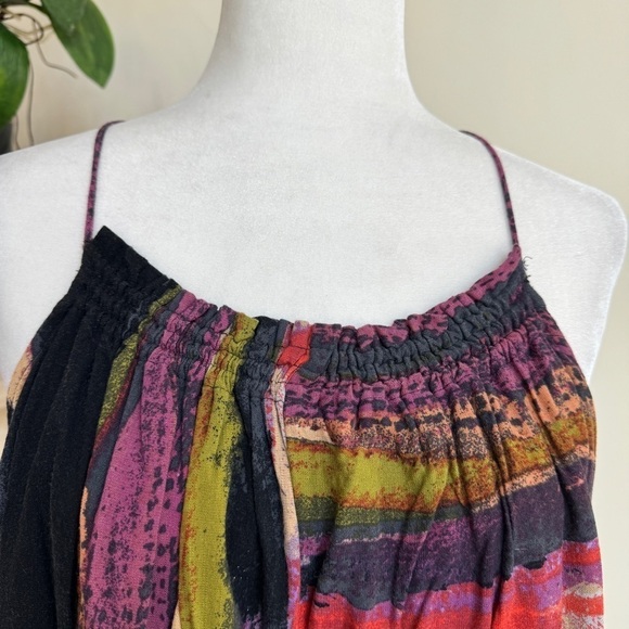 Free People Painted Stripe Mini Sleeveless Trapeze Swing Womens Size XS Colorful - Picture 5 of 14